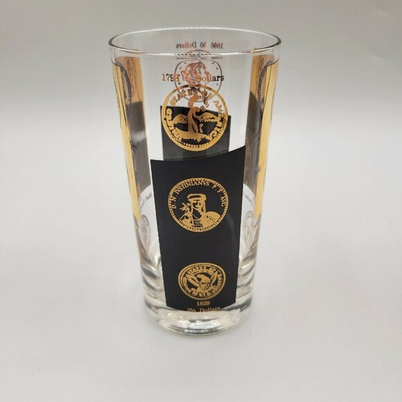 Old World Coins MCM Barware 22kt Gold Black 1960's Mad Men Style Set 4 Highball - Picture 5 of 9